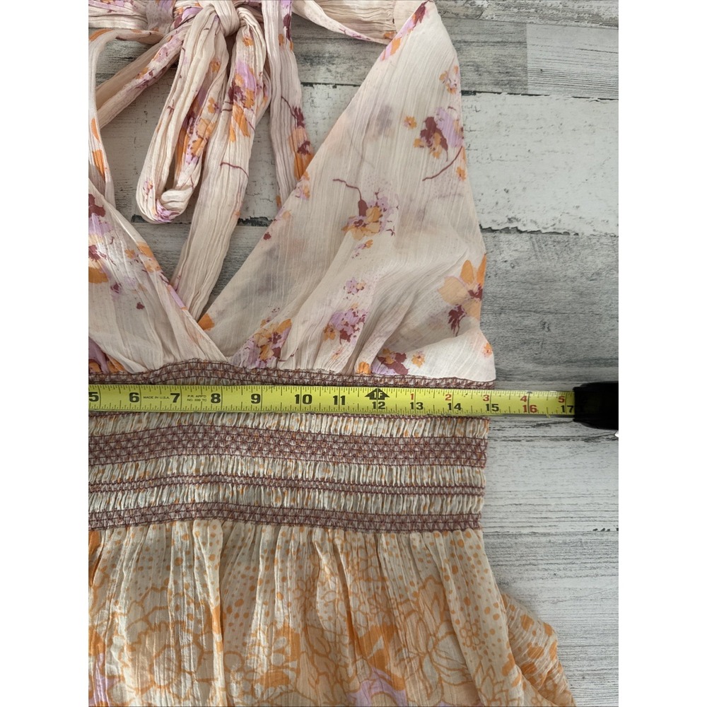 Free People Brinkley Top With Shirring In Boho Floral. Size XL - Picture 6 of 10